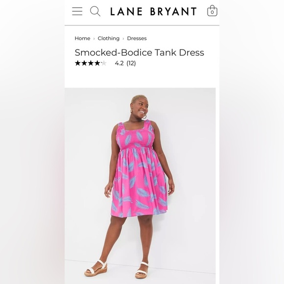 Lane Bryant Smocked-Bodice Tank Dress 👗 - Picture 4 of 6